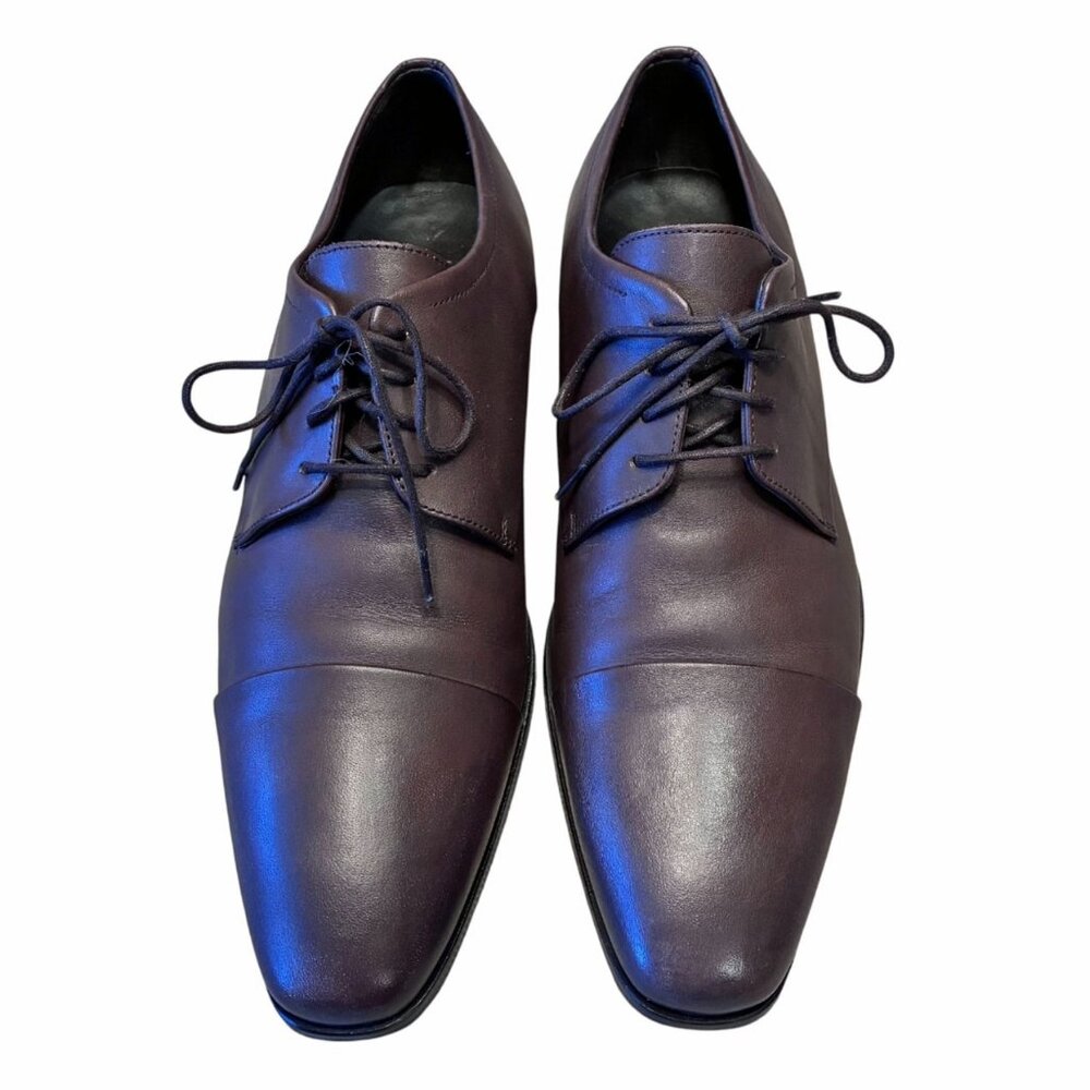 Hugo Boss Brown Leather Derby Dress Shoes Men’s 10.5 M Vero Cuoio - Picture 2 of 13